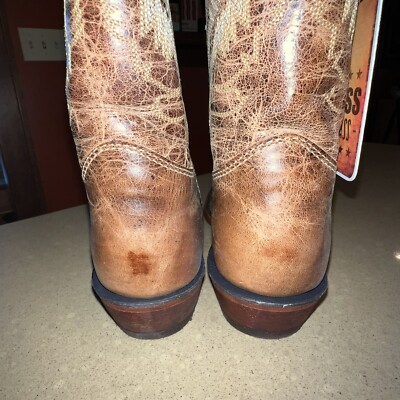 Justin Distressed Tan Puma Cowboy Boots Womens 9 B Bent Rail  display picture 1
