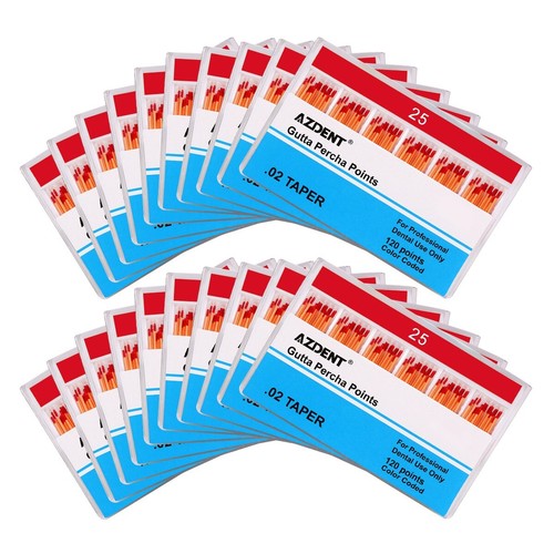 10Packs AZDENT Dental Gutta Percha Points 0.02 Taper 25# Endodontics 120pcs/pack - Picture 12 of 12