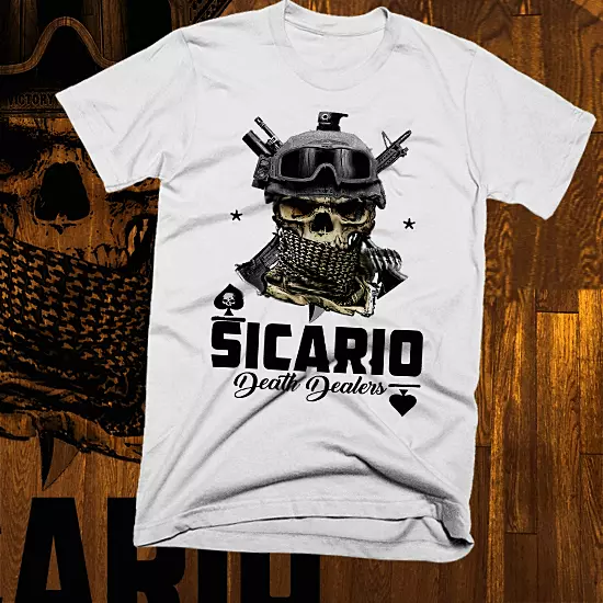 Gangster t shirt Assassin Hitman Street Hustle sicario mobster mafioso white tee