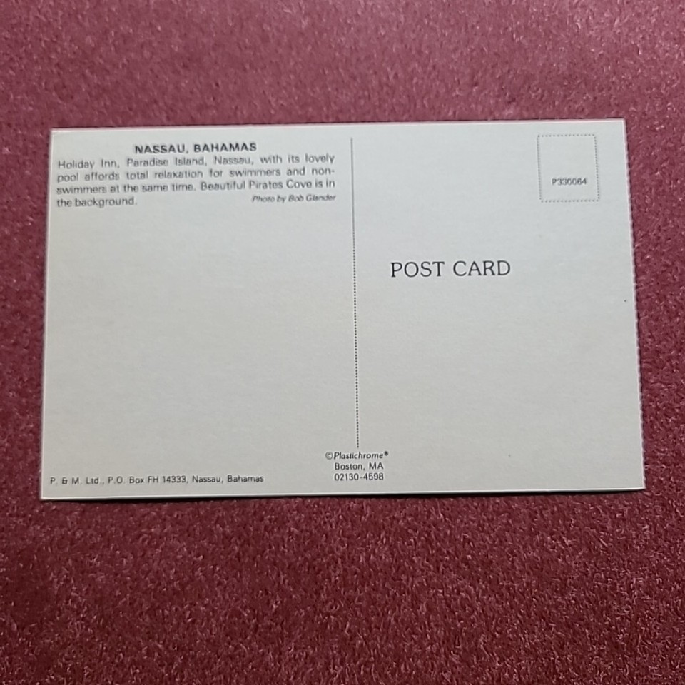 Holiday Inn Pool, Pirates Cove, Nassau, Bahamas, Plastichrome Postcard