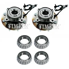 For Silverado Sierra 3500 HD RWD Front and Rear Wheel Bearings & Hubs Kit Timken