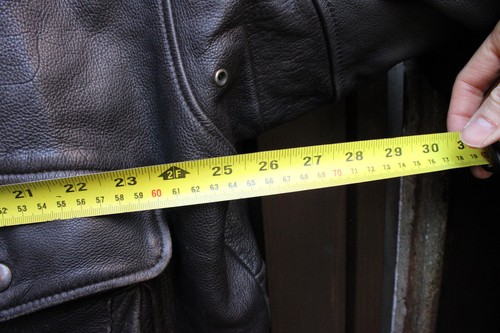 Vintage Mens Pilot Type B32 Italian Brown Heavy Leather Jacket Biker Military 56 - Picture 20 of 23