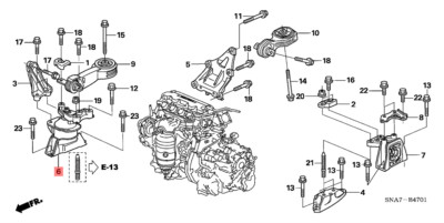 HONDA Original 06-11 Civic 1.8L Motor Seiten Montage Gummi 50820-SNB-J02