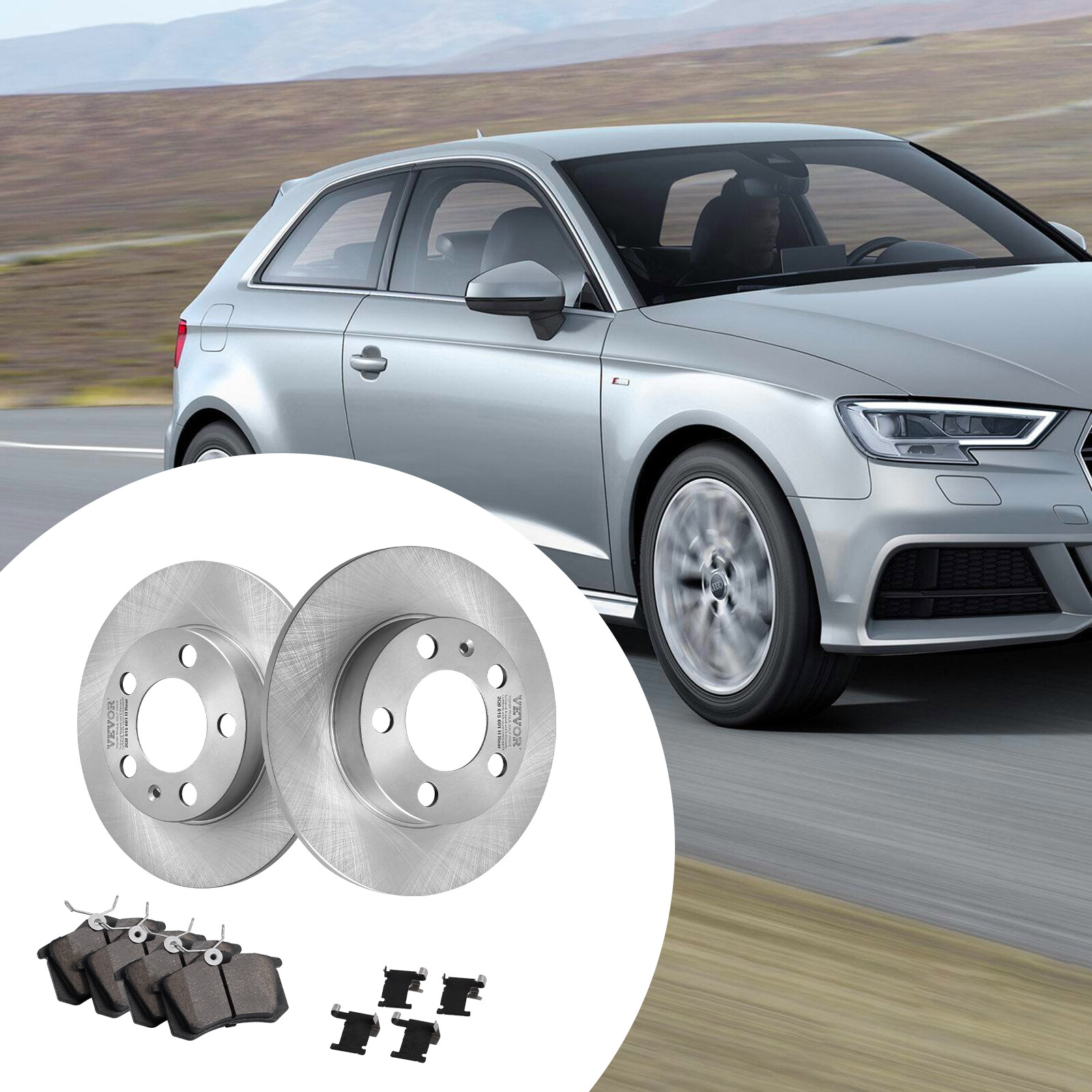 Disques de Frein VEVOR Arrière 232mm Haute Performance pour Audi A3 8L Premium