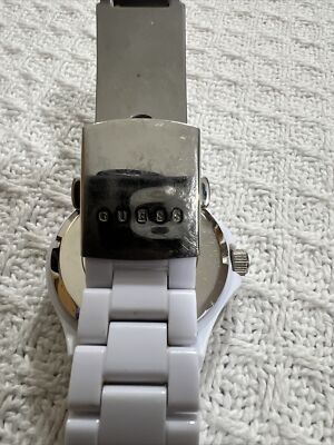 GUESS Watch White Silver Tone Rhinestone Sport Watch Crystal  display picture 2