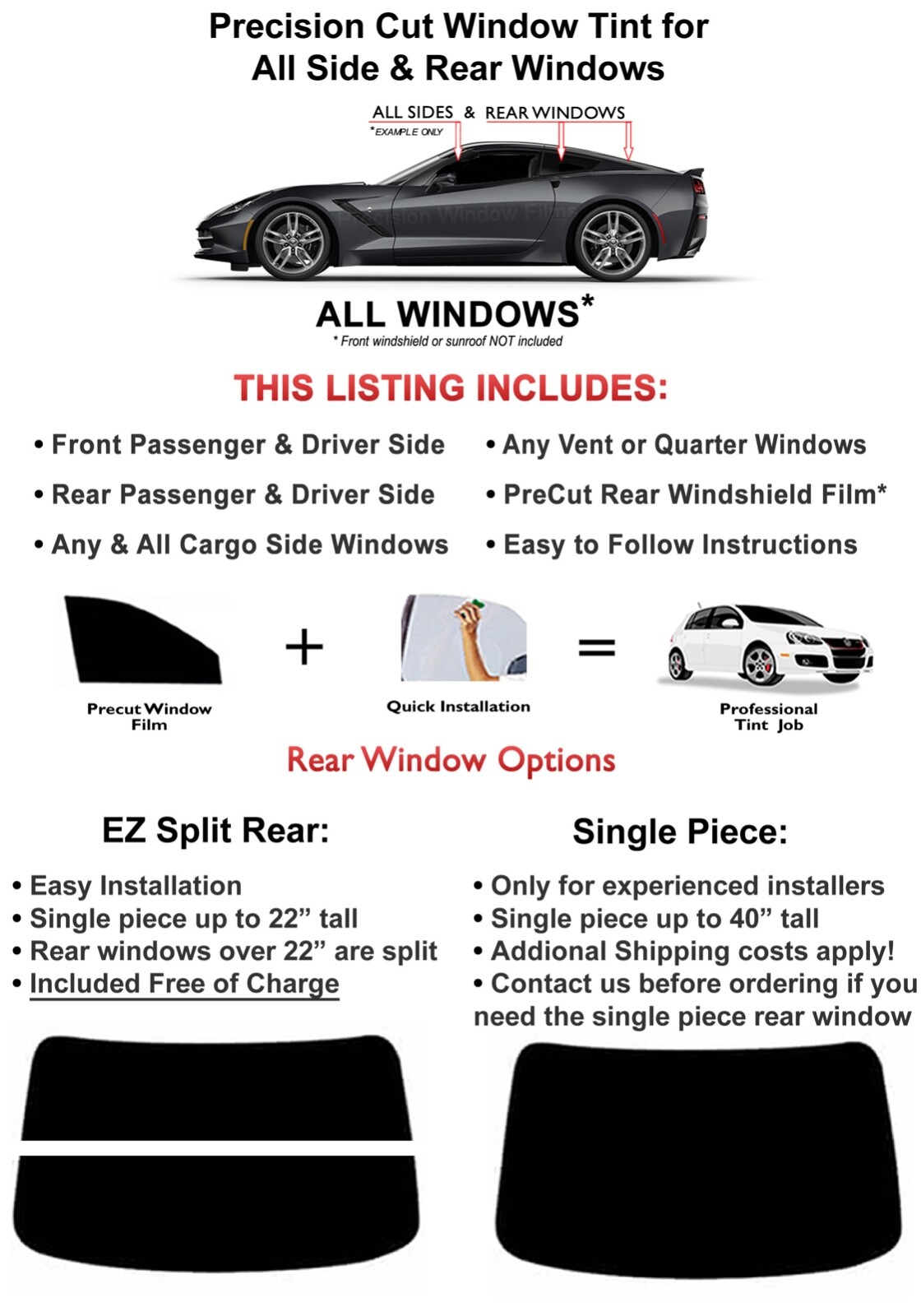 Vitre Teinté Voiture Nano Carbon Window Tint Film 5% VLT - Precut For Subaru, 7-Year Warranty, USA Subaru Car Window Tint Kit - Foto 3