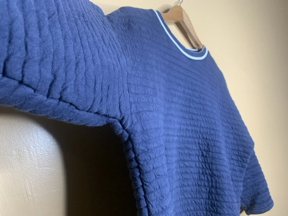 Suéter Petit Bateau Niñas Junior Talla XXS Azul Acolchado Manga Larga Foto 2 de 4