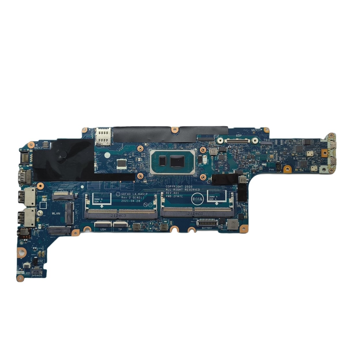 For Dell Latitude 5420 GDF40 LA-K491P SRK1F i7-1185G7 Motherboard