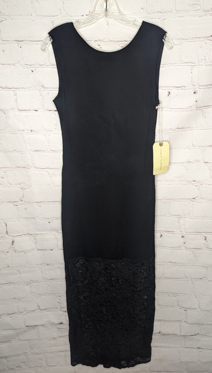 Raquel Allegra Mojave And Lace Tank Maxi Dress Size 0 Black | eBay