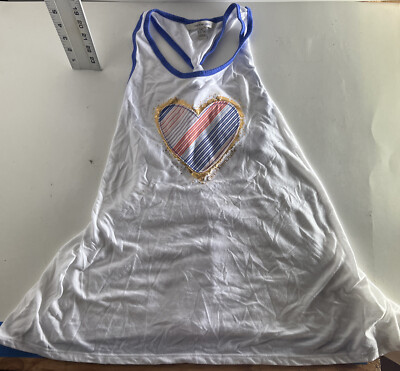 Girl s Size Large 12/14 Calvin Klein Logo Heart Tank Top