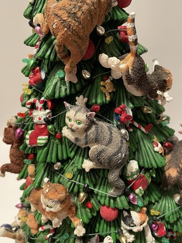 COMICAL CATS CHRISTMAS TREE BY DANBURY MINT 12" LIGHTED CAT THEME CHRISTMAS TREE - Picture 6 of 24