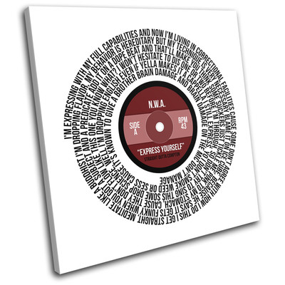 N.W.A. Express Yourself Song Lyrics Record Vinyl Canvas Wall Art Picture Print