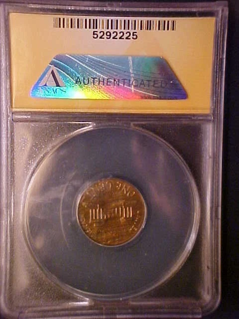 1961-P Lincoln Cent Struck on Split Blank- Weight 1.78 Grams - Anacs MS60 Brn - Image 4 of 4