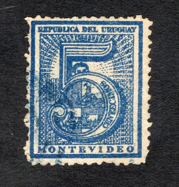 Uruguay 1866 stamp Mi#33A Diff Cancellation used #27