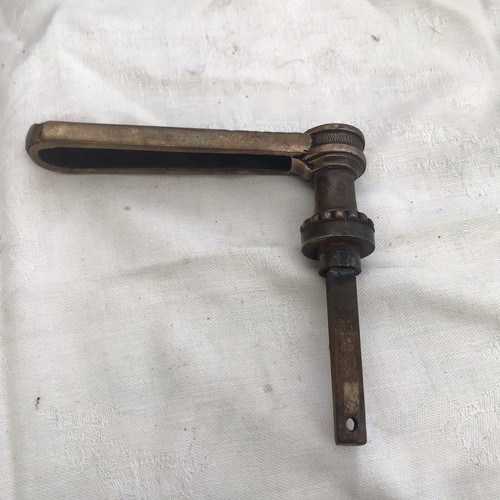 Antique French Victorian Edwardian Solid Brass Door Lever Heavy Original Knob - Picture 8 of 12