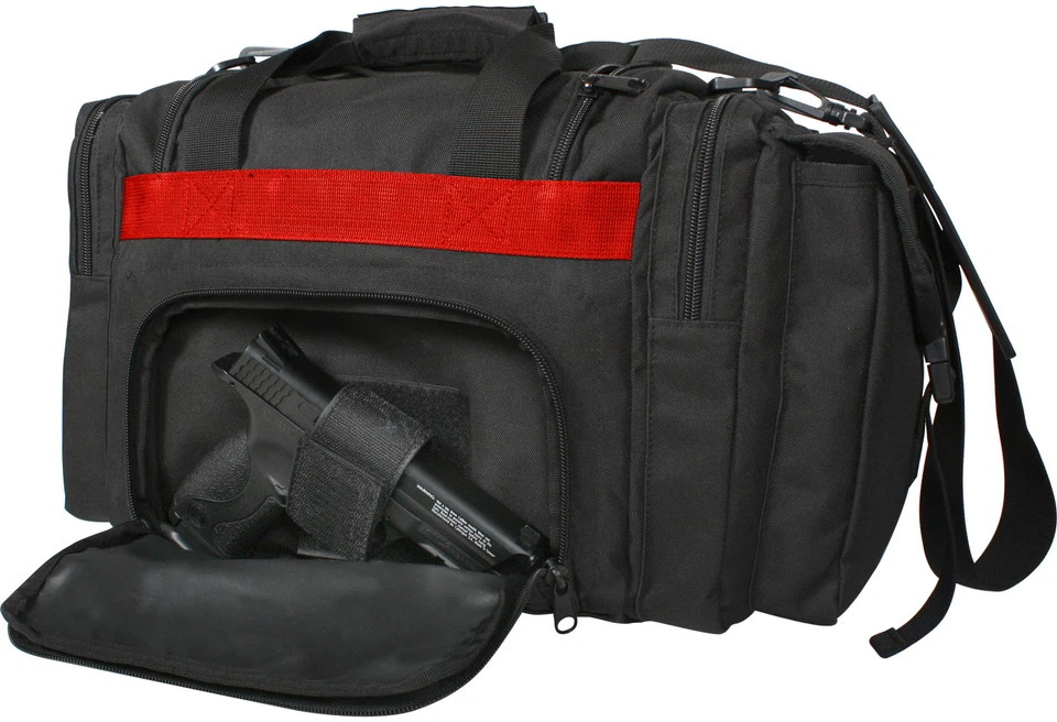 Bolsa de transporte oculta linha vermelha fina preta tática Duffel Fire Dept emergência TRL - Imagem 2 de 3