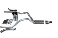 Dodge Ram 1500 94-03 2.5 Dual Exhaust Kits Y Pipe Slash Tips Corner Exit