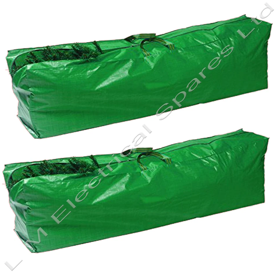 QUALTEX 2 x Large Zip Up Christmas Tree Decorations Storage Bag Store Upto 9ft Xmas Tree