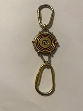 GUCCI Vintage GG Logo Gold Tone Key Chain