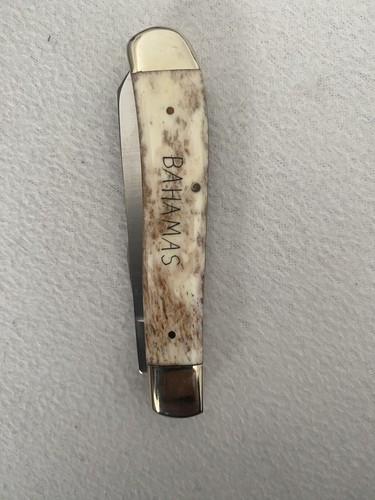 NATIONAL 2 BLADE HAND ETCHED in USA SURGICAL STEEL SCRIMSHAW POCKET KNIFE NOS - Afbeelding 5 van 12