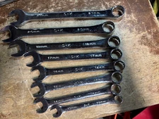 S-K TOOLS 8 PIECE SUPER KROME METRIC COMBO WRENCH SET 11MM to 21MM USA Tools
