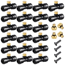 48 Pcs Water Brass Misting Nozzles Kit 1/4 Inch Outdoor Misting Nozzle Tees