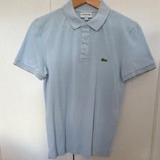 Lacoste Herren Polo Slim Fit Kurzarm hellblau Gr&ouml;&szlig;e S mit Logo & Kn&ouml;pfen
