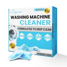 24 Washer Cleaner Tablets Deep Cleans & Deodorizes All Washers Removes Grime