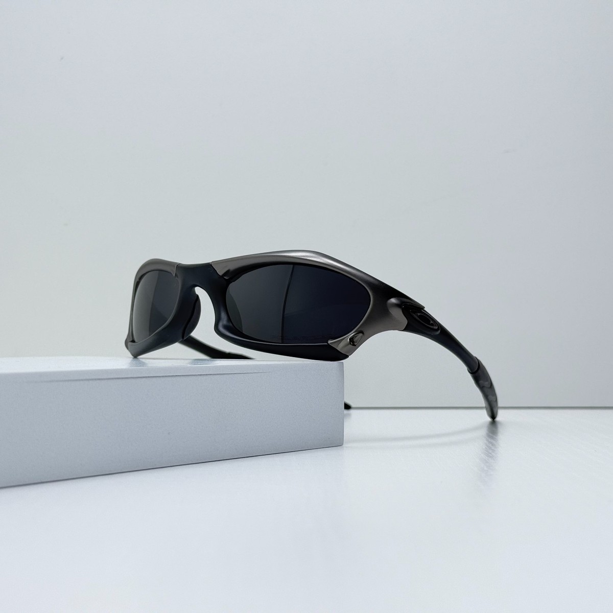 Oakley Splice Sunglasses Gunmetal Black Frame Black Lens Triple