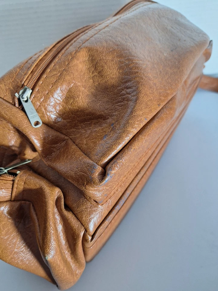 Bolso bandolera de cuero marrón vintage para cámara bolso bandolera viaje al aire libre vacaciones Foto 4 de 4