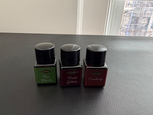 Diamine BLACK INKVENT Calendar 3 inks Pine Needles Forest Gateau Cranberry