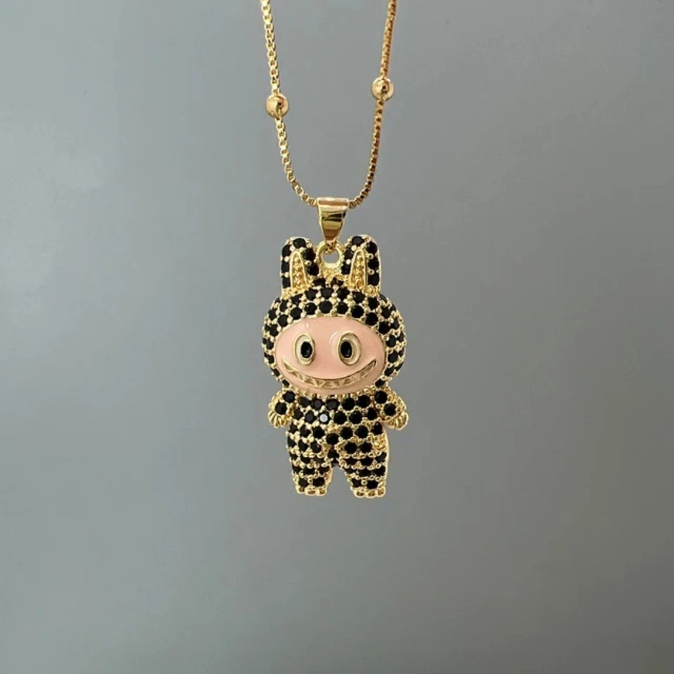 PÚRPURA Labubu Collar Dije con Cadena Colgante Foto 3 de 4