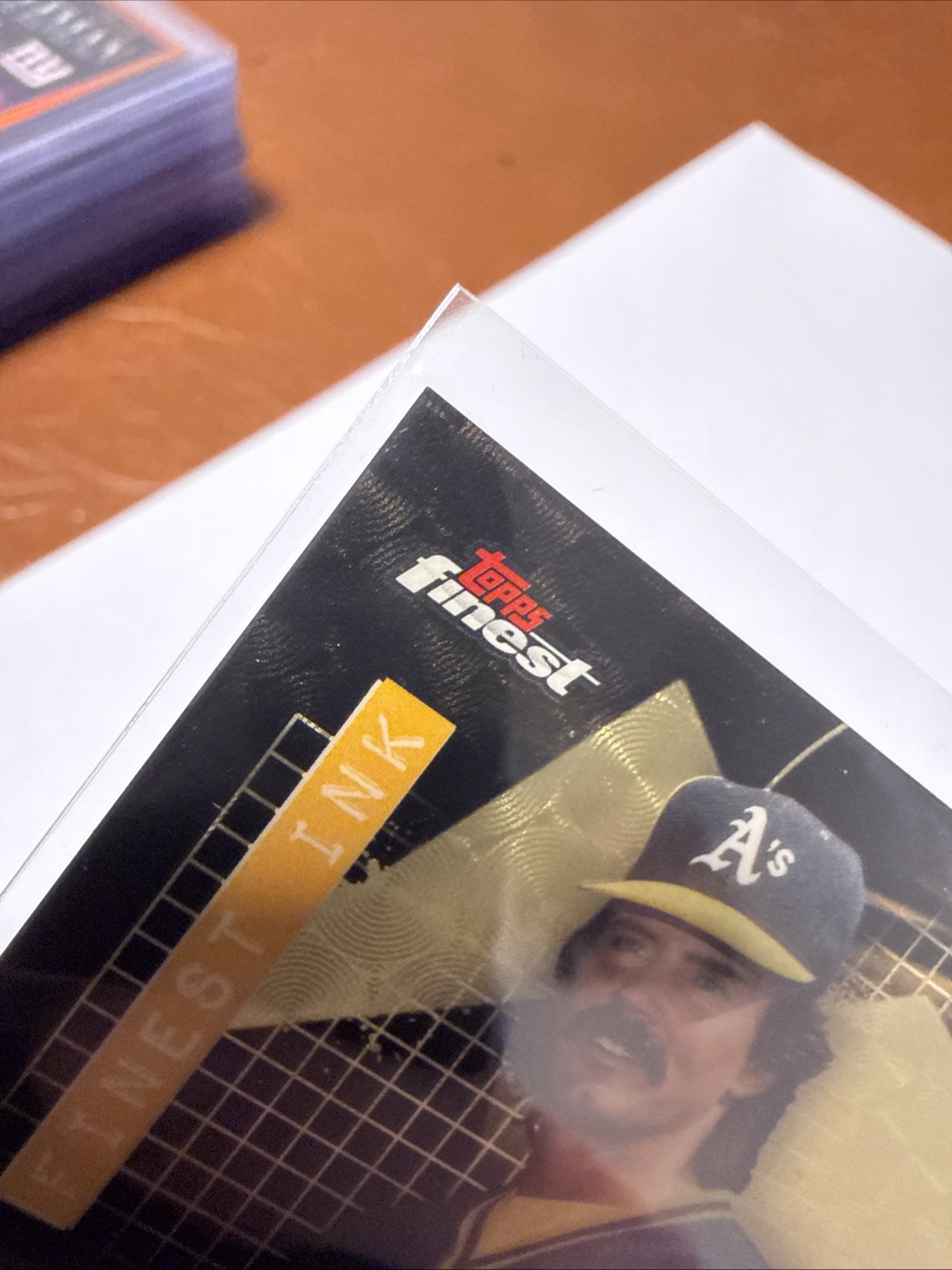 2026 Topps Finest Dennis Eckersley on card auto  1/1 Superfractor Gold Vinyl view 3