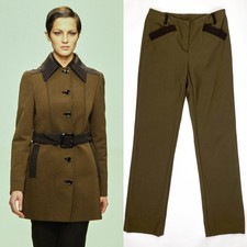 Vintage Prada Fall 1996 Olive Green Nylon Contrasting Tech Pants IT 44 Archive