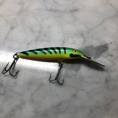 Vintage Rapala Magnum 6  Finland, Saltwater, Fire Tiger, Steel Lip, Welded Ring
