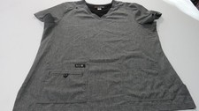 Koi Basics 2 Pocket Scrub Top Short Sleeve Grey Wm sz L Vee Neck