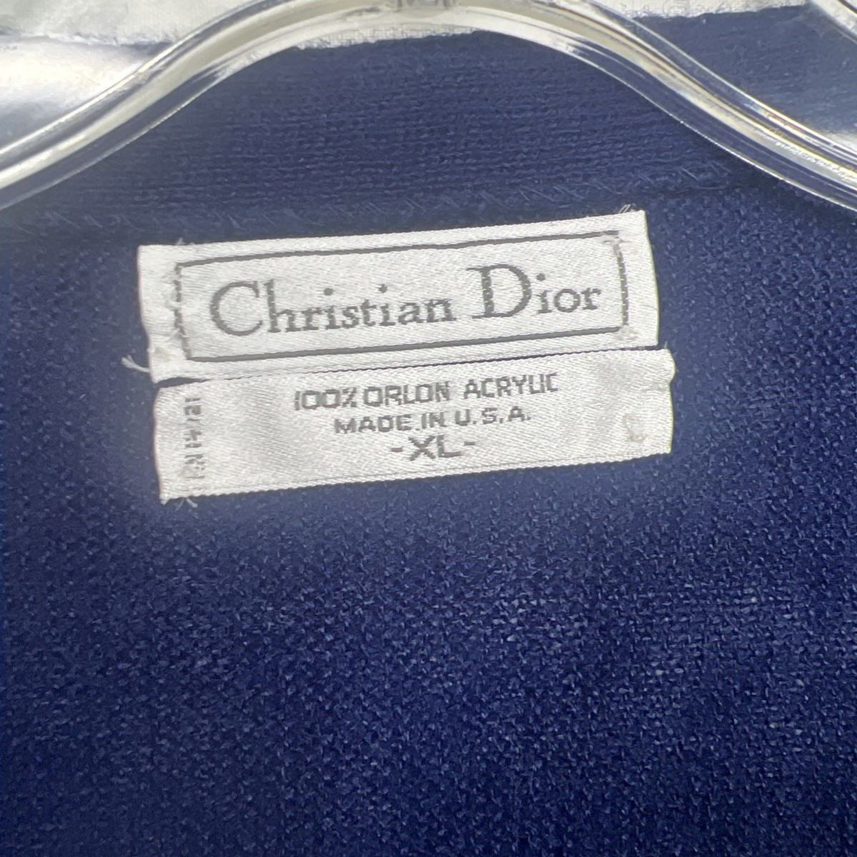 Vintage Christian Dior Cardigan Navy Blue Logo NWT Made in USA