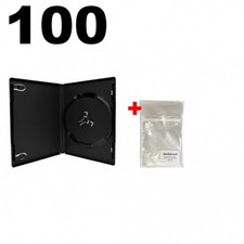 100 ULTRA PREMIUM STANDARD Black Single DVD Cases 14MM Virgin Plastic  100 Bags