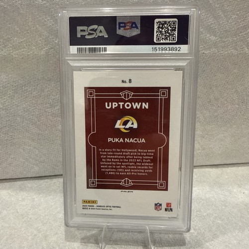2025 Panini Donruss Optic - Uptowns Puka Nacua #8 PSA9 - Picture 2 of 2