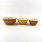 Vintage Pyrex Butterfly Gold Cinderella Nesting Mixing Bowls 401 402 403