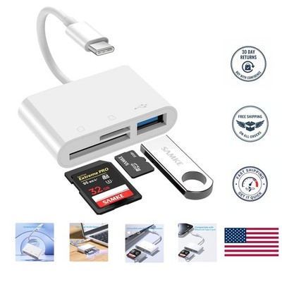 3-in-1 USB C SD/TF Card Reader for Effortless File Transfers - iPhone & More