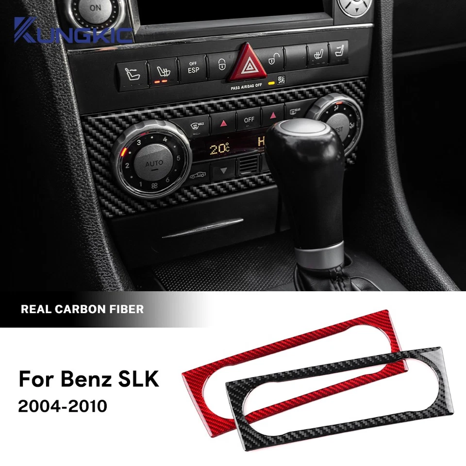 Cubierta del panel de la consola central adhesiva de fibra de carbono para Mercedes-Benz SLK 2004-2010 Foto 4 de 4