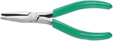 DN54GV Flat Nose Plier with Green Cushion Grip Handle, Smooth Jaw, 5" Length,...