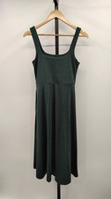Quince Women Flowknit Breeze Fit & Flare Dress Heather Green Basic Sleeved M
