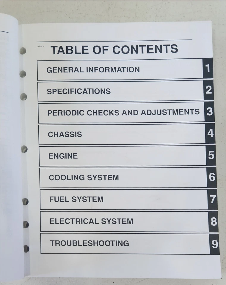 正品雅马哈服务手册适用于 2009 年 YZF-R1 YZFR1Y(C) LIT-1161-22-78 — 第 2/3 张图片