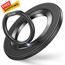 SYNCWIRE Magnetic Phone Ring Holder for Single ring, Ring-1PCS-Black