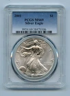 2001 American Silver Eagle 1 OZ  PCGS MS69
