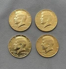 Gold Plated Bicentennial Kennedy Half Dollars. Lot Of Four