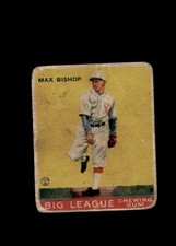 1933 Goudey Big League Chewing Gum R319 Max Bishop #61 Poor Condition