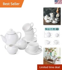 Luxurious 13-Piece Tea Set - 4 Cups, Creamer, Sugar Bowl  Teapot for Tea Lovers